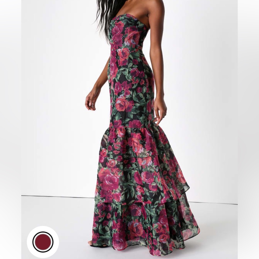 Floral organza maxi dress